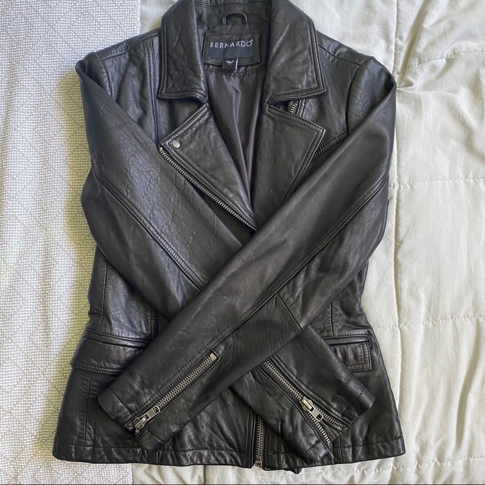 Bernardo Black Leather Jacket